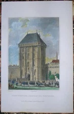 1833 Pugin print CHATEAU DE VINCENNES, PARIS (#2)