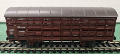 FLEISCHMANN ROCO DB 332645 BROWN VENTILATED FREIGHT TRAIN CAR REMOVABLE TOP HO