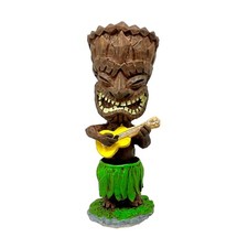 Hawaiian Hula Tiki Miniature Dashboard Car Doll Tiki with Ukulele 4" Maui Hawaii