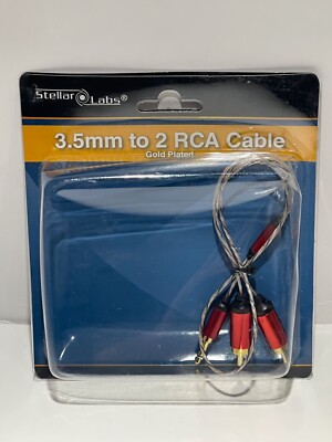 Stellar Labs 3.5mm to 2 RCA Cable Gold Plated 1.5ft