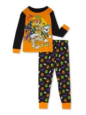 Paw Patrol 2 PC Halloween Long Sleeve Tight Fit Cotton Pajama Set Boy Size 4T 5T