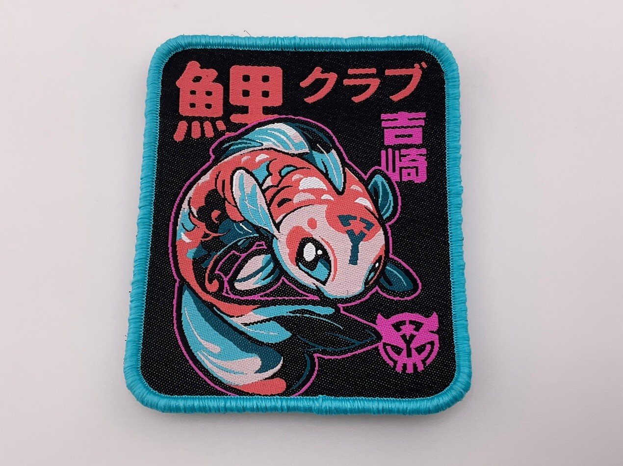 Castle Grayscale CxG Yoshizaki Designs Koi Club Japanese Woven Koi EDC Patch