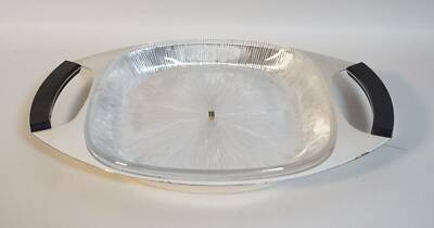 Vintage Shabby Chic original WMF Kristallglas Anbiet-Servier-Schale 2-teilig