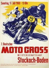 1960 VINTAGE MOTORCYCLE RACING 12x18 POSTER GERMANY MOTOCROSS GRAND PRIX POWER