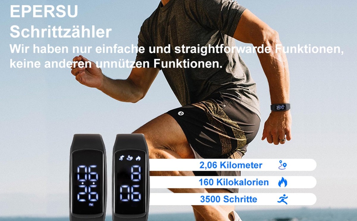 Ohne Handyverbindung IP68 wasserdichte Schrittzähler Uhr Fitness