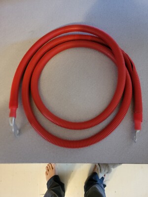 2/0 Positive Battery Cable W/ 1/2 Starter Lugs 90 Degree End
