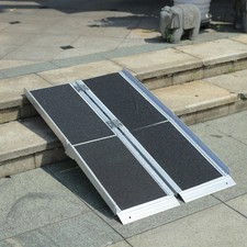 4FT Aluminum Folding Wheelchair Ramps Disabled Mobility Scooter Access Ramp