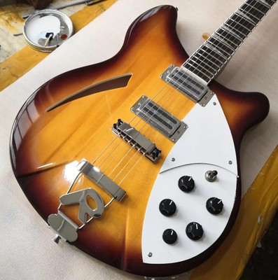 6 Strings Vintage Sunburst Electric Guitar Semi Hollow Body Rosewood Fingerboard