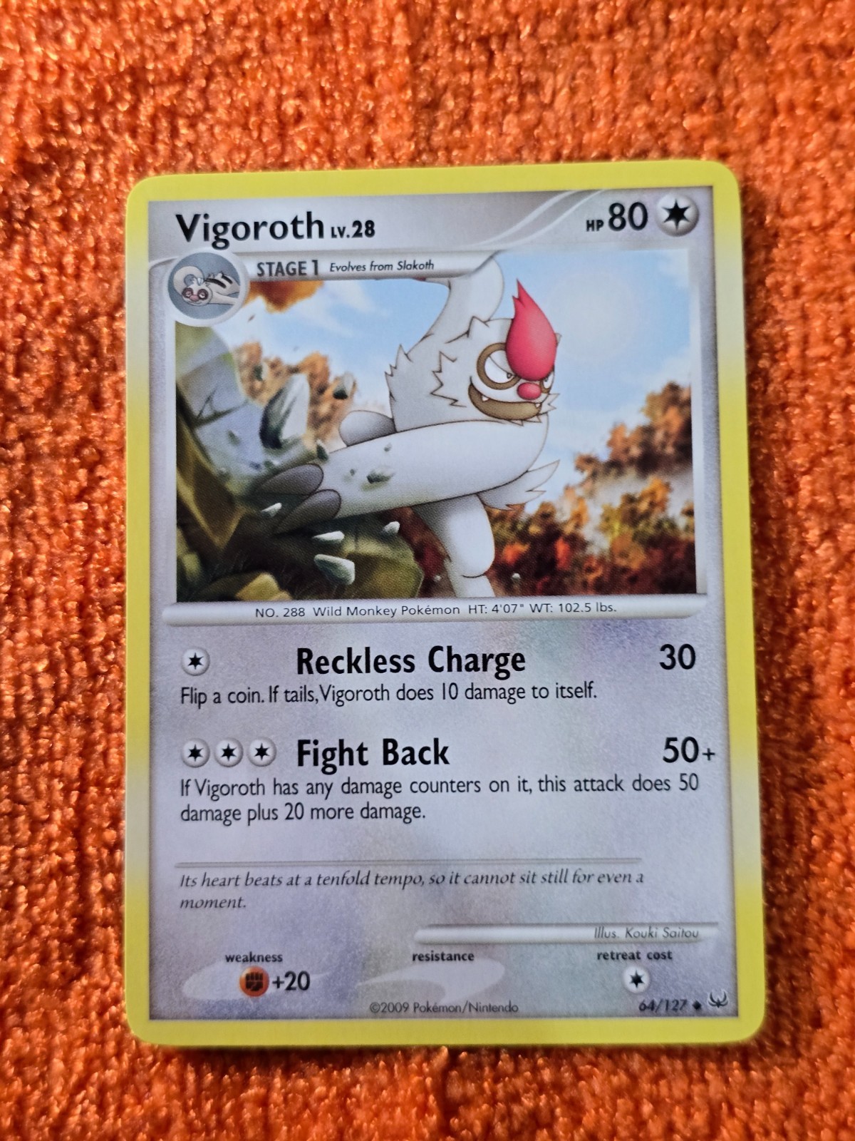 2009 Pokemon TCG Platinum #64 Vigoroth, U, NF/H, cd31