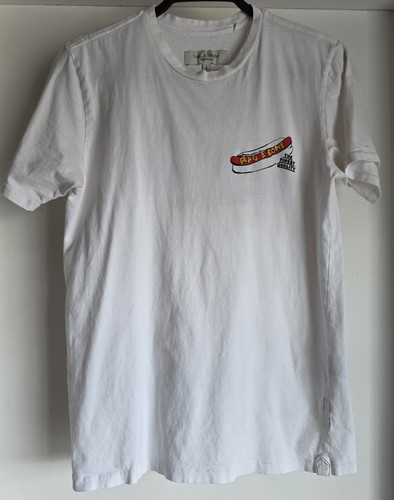 Rag & Bone Women's Graphic T-Shirt Size S White Crew Neck Cotton Tee Top