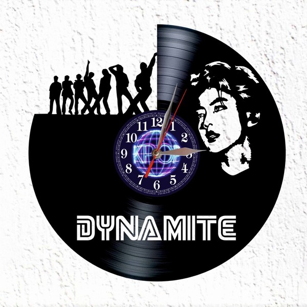 Wanduhr Vinyl Schallplatte Silhouette Band K-Pop Deko Geschenk Bts Musik-image