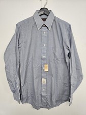 Vtg Enro Cass & Ottawa Shirt Mens Blue Check Button Front Windsor Collection