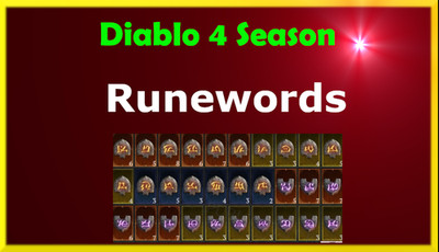Diablo 4 Season 13  S13 Runewords Runes Runen BAC EOM OHM JAH  D4 SC PS xBOX PC