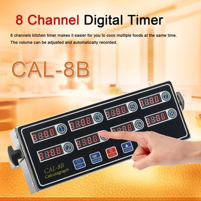 AC 110V Commercial 8 Channel Digital Kitchen Timer Deep Fryer Timer Food Cooking