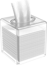 Clear Acrylic Square Facial Tissue Box Holder 5.1 5.1 5.4 Inch, Transparent