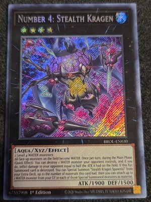 Yu-Gi-Oh! Number 4: Stealth Kragen 1st Ed. BROL-EN030 Secret Rare VLP x1