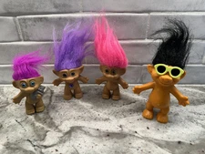 Lot Of 4 90’s Vintage Troll Dolls Russ And Ace Novelty original Figure Trolls