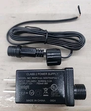 Class 2 Power Supply With Cord Model RKPO-UL1200750IP44-1, 12V, 750mA 9W