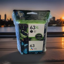 Genuine HP 63XL Black HP 63 Regular Color Ink Cartridges Combo