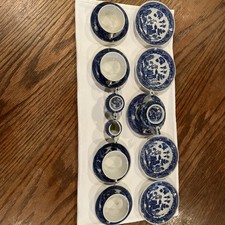 Vintage  Blue Willow  Handpainted Scenic 18 Pc Mini Tea Set Transor Ware Japan