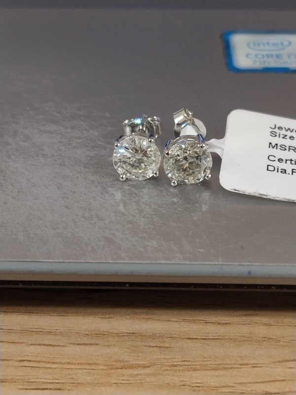 2.6ct Round Natural Diamond GH/SI-I1 Stud Push Back Earrings 14k Gold #ER03879