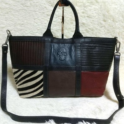 IO PELLE Totenkopf Crazy Pattern Beuteltasche Schultertasche Handtasche Mehrf...