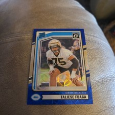 Taliese Fuaga 2024 Donruss Football RC #310 Rated Rookie Blue Scope Saints