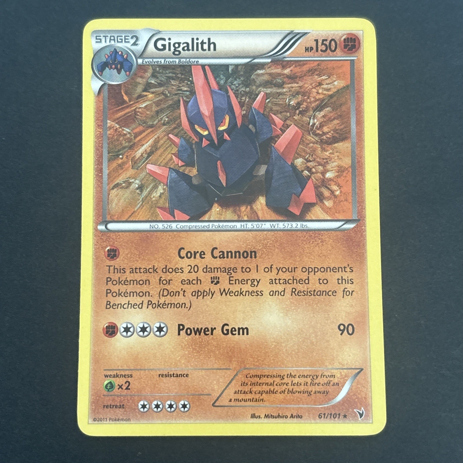 Gigalith 61/101 Regular BW: Noble Victories Pokémon TCG LP 2011