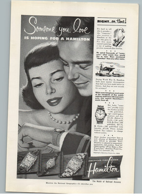 Vintage Hamilton Watch Print Ad 1951 Americas Fine Watch Railroad Accuracy