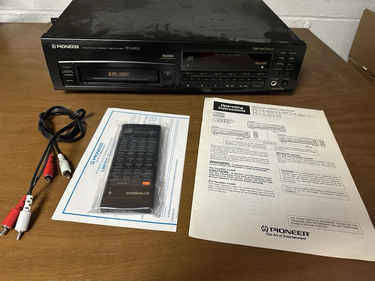 Pioneer PD-M703 Multi Play Compact Disc Player Tested Works Remote