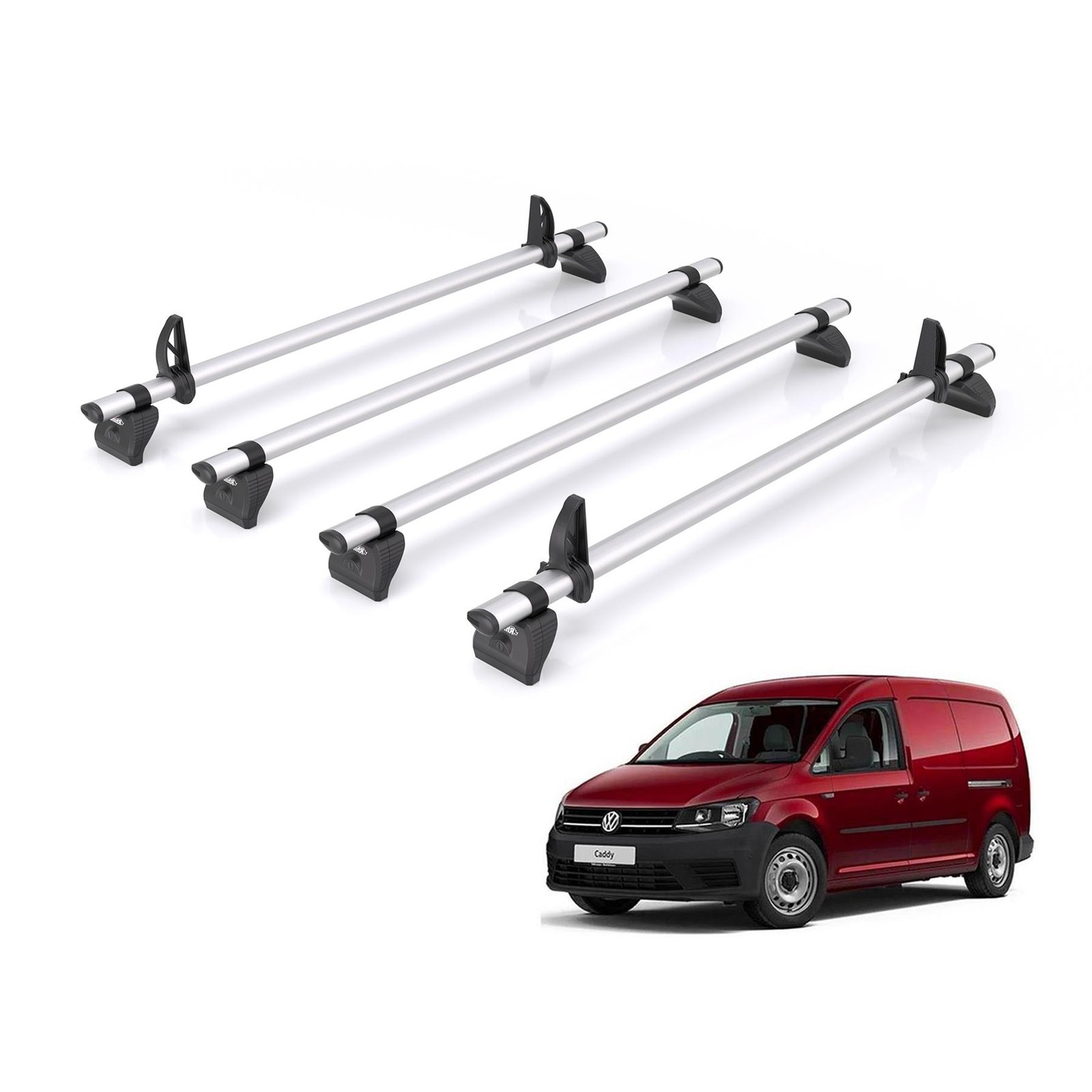 VW Volkswagen Caddy Roof Rack for 2010-2020 Maxi 4x Roof Bars - Rhino Pro