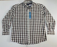 Chaps 2XL Button Front Stretch Long Sleeve Dress Shirt Mens Black Red Plaid 