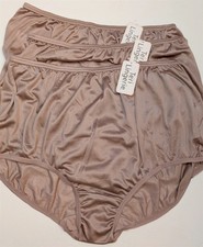 Teri's Soft Silky Nylon Panty Brief - 3 Pair - Mocha - Size 11 -4X