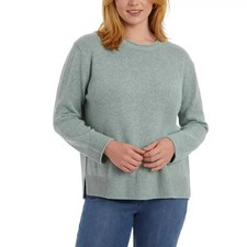 Ella Moss Women's Crew Neck Knit Pullover Sweater, Green, Size: Small, New