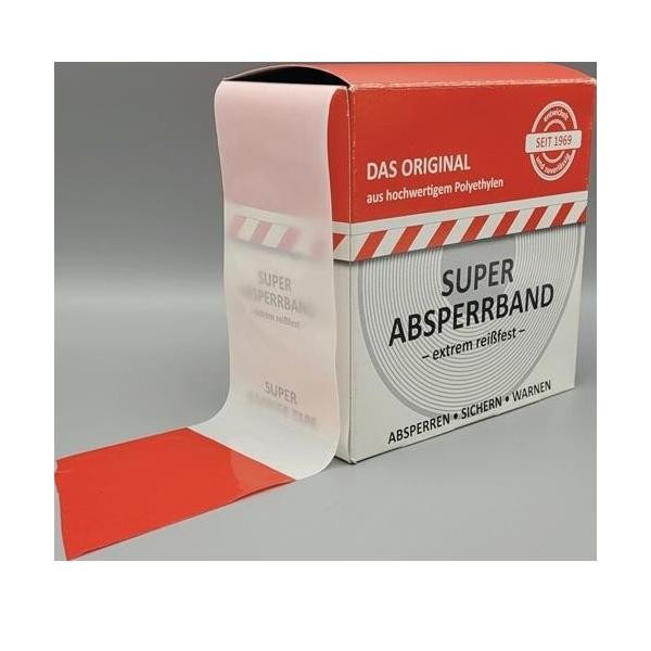 Kelmaplast Absperrband L.100M B.80Mm Rot/Weiß Geblockt 100M/Karton Absperrband-image