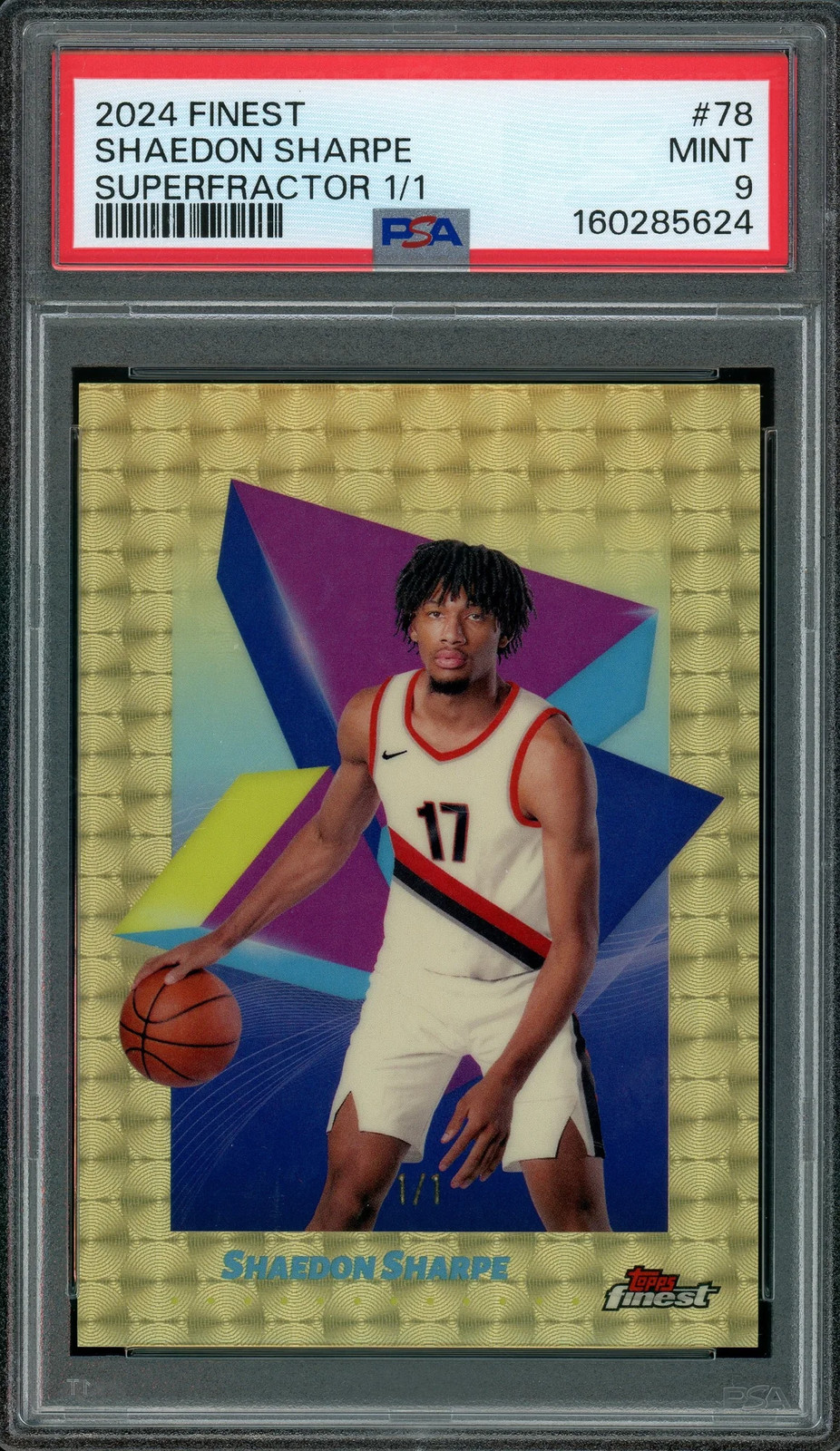 2024 Topps Finest - Shaedon Sharpe - Superfractor 1/1 - PSA - SUPERFRACTOR 1/1