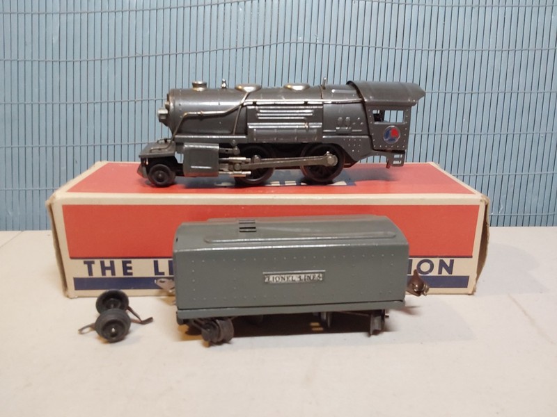 LIONEL PREWAR O SCALE GRAY JUNIOR STEAM LOCOMOTIVE