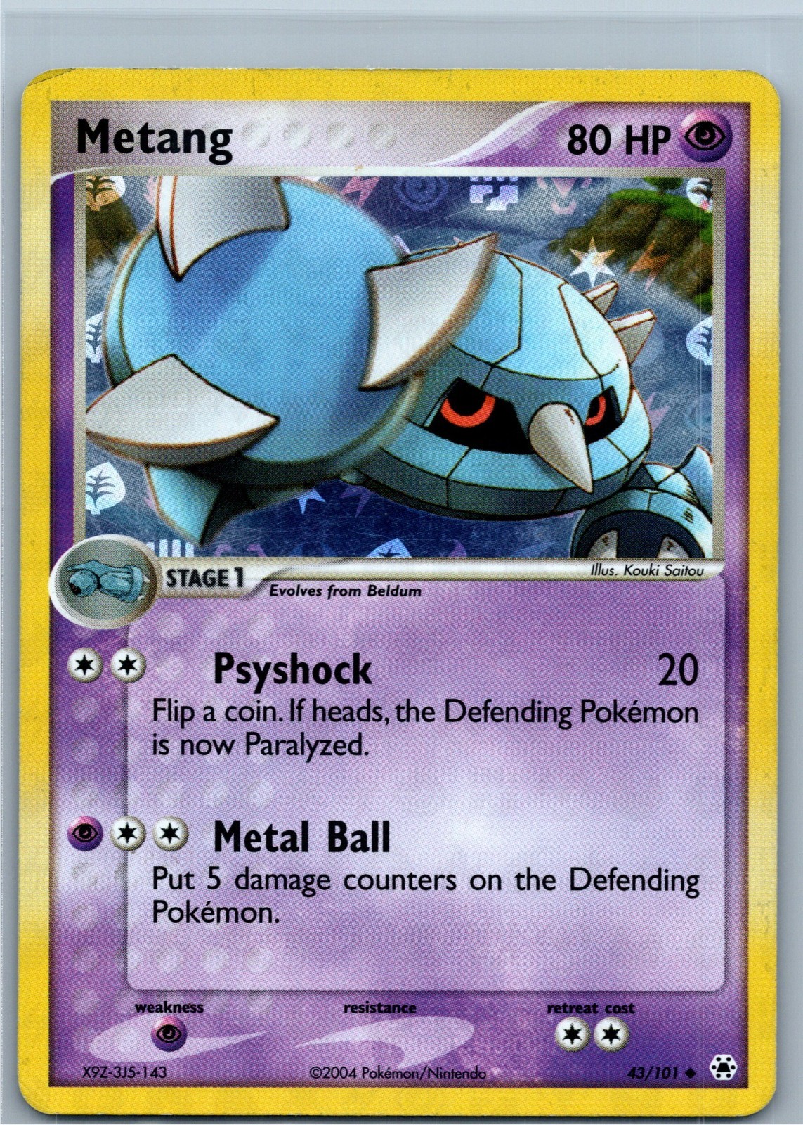Pokemon Card - Metang Hidden Legends 43/101 Uncommon Reverse Holo