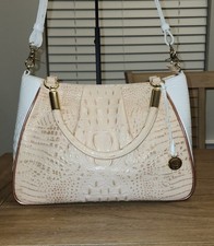 Brahmin Ruby Apricot Crandon Peach White Croc...