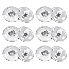 6 Set Sew on Snap Buttons Rustproof Metal Fasteners Sewing Clothes DIY 15MM