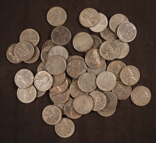 Roll of 50 - 1943 Lincoln Steel Wheat Cents - VF-AU Conditions-Nice Appearances