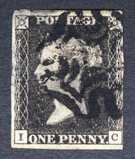 Product Image: GB SG2-Pl.9 1840 QV 1d Penny Black Plate 9, IC, Used, c.£550. Thin