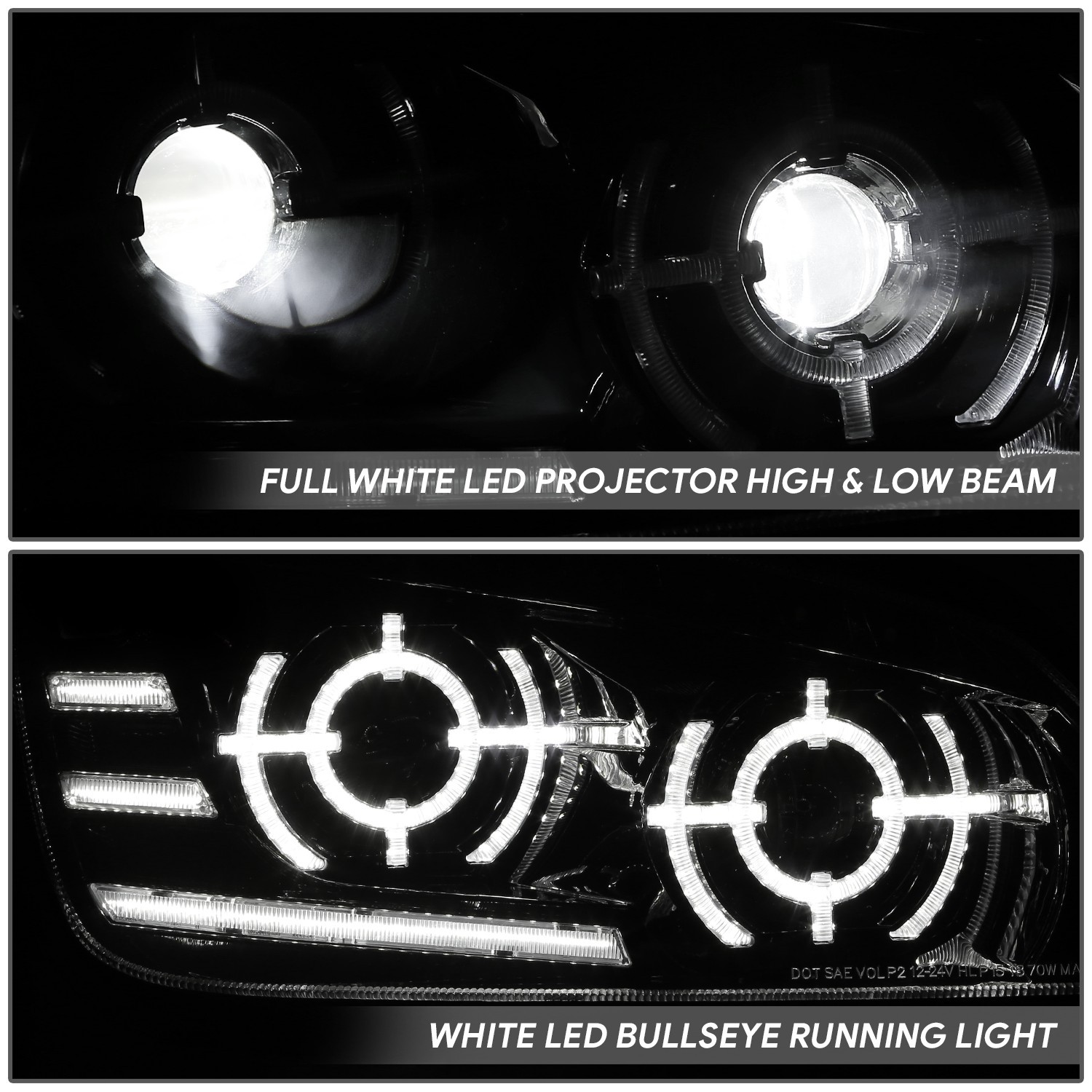 Fits 2008-2017 Kenworth T660 LED Sequential Turn Signal Projector Headlight