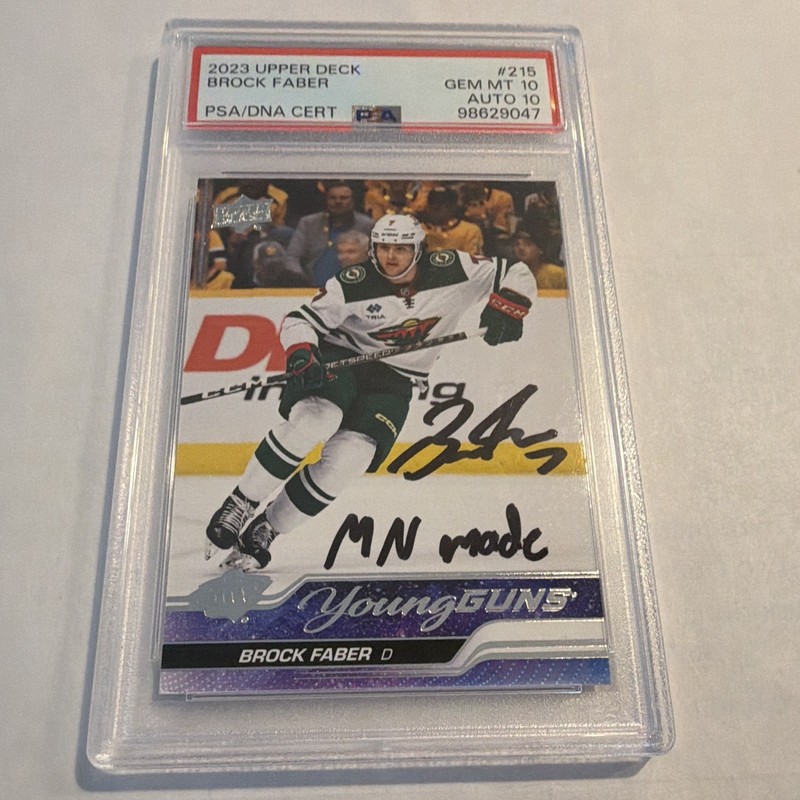 Upper Deck Young Guns Brock Faber #215 Rookie Auto PSA Auth 98629047