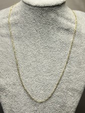 14k Yellow Gold Dainty Paperclip Necklace 15 1.17g