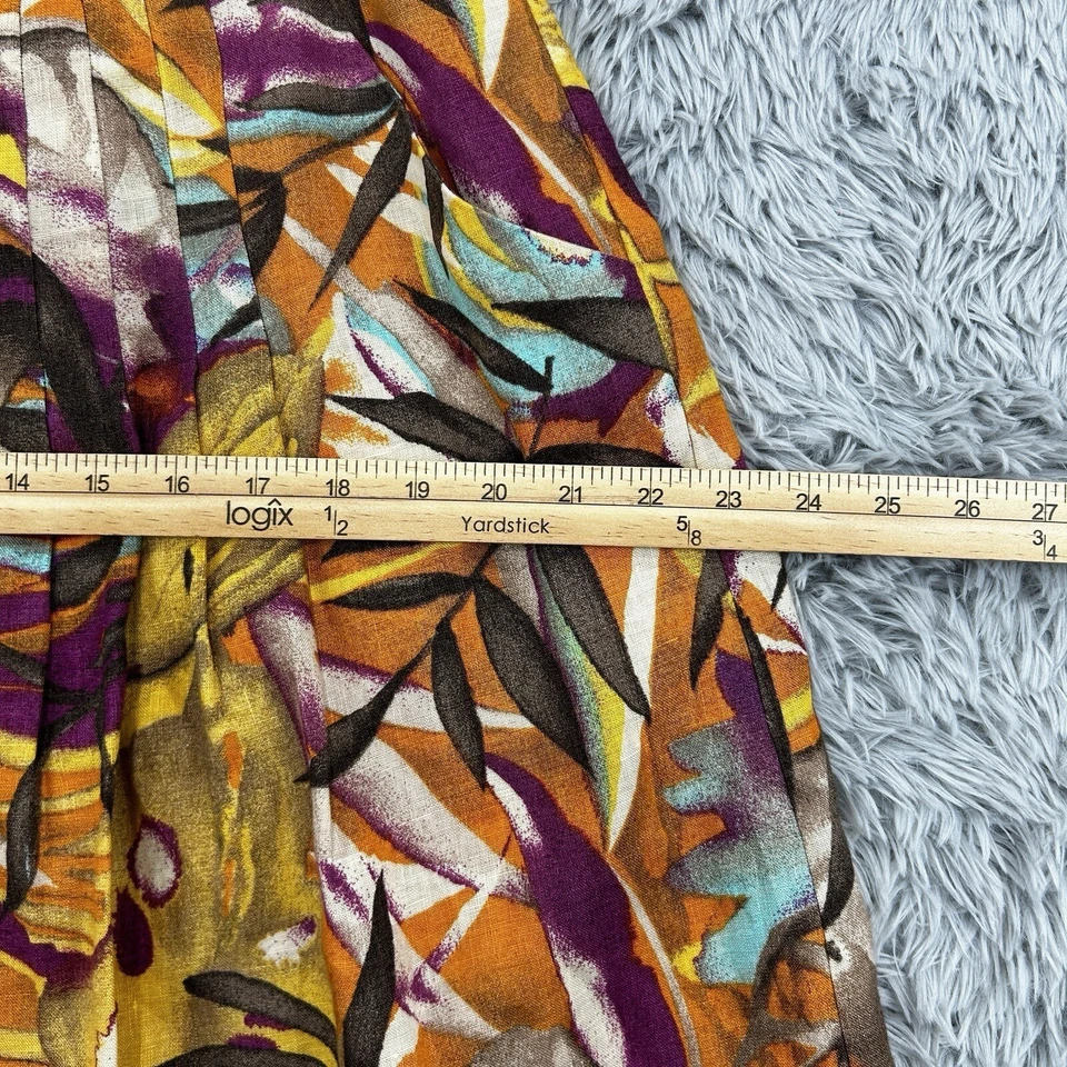 Lafayette 148 Skirt Womens 8 Floral 100% Linen Tropical Coastal Beachy Resort - Image 4 of 4