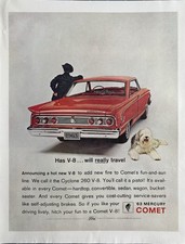 1963 Mercury Comet Original Vintage Advertisement Sheepdog Cowboy Red Print Ad 1963 Mercury Comet Original Vintage Advertisement Sheepdog Cowboy Red Print Ad