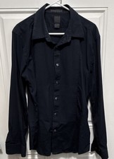 Gap Mens Tuxedo Dress Black Fitted Shirt L 16...