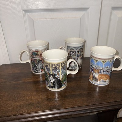 Dunoon Christmas Cats Set of 4 Mugs Made in Scotland