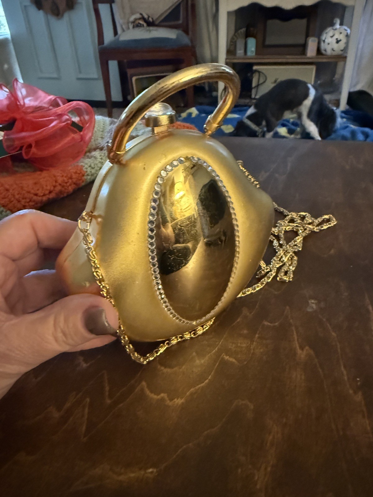 ELAN vital Vintage gold  Hard Shell Crossbody Handbag or Clutch